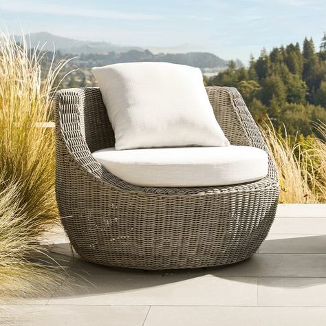 Outdoor Lounge Furniture | Williams Sonoma Sunbrella Outdoor Furniture, Patio Lounge Furniture, Wicker Sofa Outdoor, Sun Chair, Kids Pottery, Round Chair, Wicker Sofa, Lawn Chairs, Williams Sonoma Home