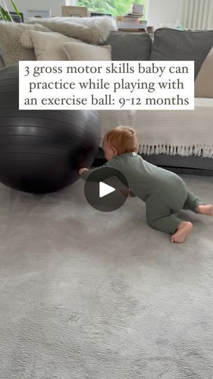 114K views · 3.8K reactions | G R O S S  M O T O R  P L A Y 🦣

Playing with a birthing/exercise ball has many benefits for sensorimotor development, including:
🦣 Deep pressure input to the joints
🦣 Proprioception
🦣 Vestibular development
🦣 Core strength
🦣 Sensory integration
🦣 Body awareness
🦣 Regulation & calming

It also supports the development of baby’s gross motor skills- Allowing baby to push and move the ball supports their overall strength, balance, coordination and muscle development. 

You can place your hands on the ball to help stabilise it and control the speed and direction that it moves in. 

NB: Always closely supervised baby when playing with a therapy ball, and make sure the environment is safe, as babies at this developmental stage often tumble and fall. 

#gross Grandchildren Activities, Infant Development, Deep Pressure, Therapy Ball, Developmental Stages, Exercise Ball, Sensory Integration, Body Awareness, Baby Tips