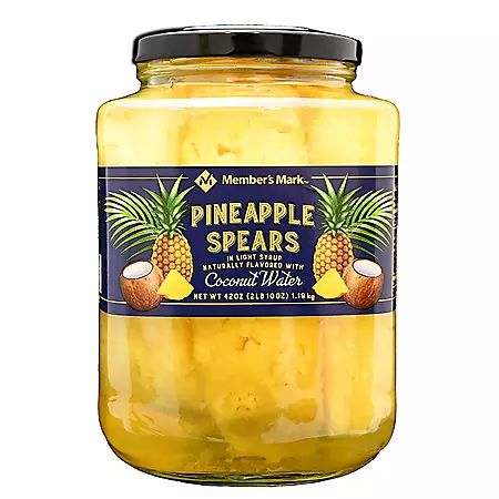 Member's Mark Pineapple Spears in Coconut Water (42 oz.) - Sam's Club Pineapple Spears, Pineapple Cobbler, Pineapple Whip, Dole Pineapple, Canned Fruits, Filled Pasta, Tropical Smoothie, Ambrosia Salad, Canned Pineapple