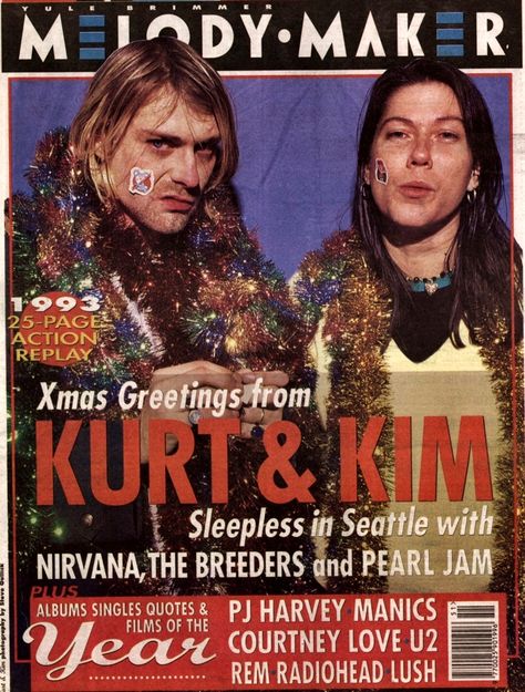 Xmas issue of NME: Nirvana, The Breeders, Pearl Jam, PJ Harvey, Courtney Love, U2, REM, Radiohead and Lush are all considered 1993's current stars and the year's finest points. Could 1993 possibly be the coolest year ever in music? Pretty much 90's heaven. Pearl Jam Albums, Pixies Band, Sleepless In Seattle, Pj Harvey, Xmas Greetings, Nirvana Kurt Cobain, Nirvana Kurt, Grunge Band, Mazzy Star