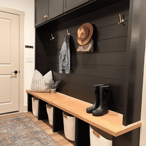 Mudroom Colors Scheme Entryway Farmhouse, Tricots Black Sherwin Williams, Sw Black Paint Colors, Black Magic Paint Sherwin Williams, Bohemian Black Sherwin Williams, Sw Black Magic, Black Magic Sherwin Williams, Sherwin Williams Black Magic, Black Magic Paint