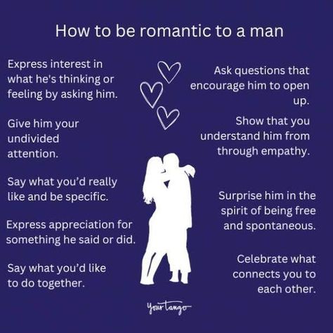 how to be romantic to a man How To Be Romantic, Make Him Feel Loved, Soulmate Connection, Relationship Therapy, Best Marriage Advice, Relationship Advice Quotes, Relationship Psychology, Relationship Help, Feel Loved