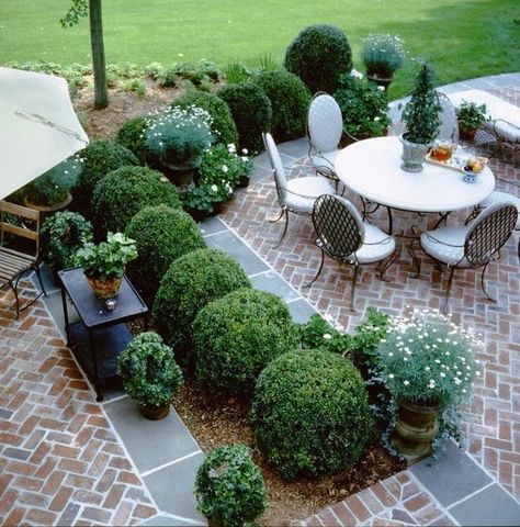 Patio Layout Design, Reka Bentuk Landskap, Brick Courtyard, Brick Patterns Patio, Patio Layout, Brick Patio, Concrete Patios, Brick Patios, Patio Landscaping