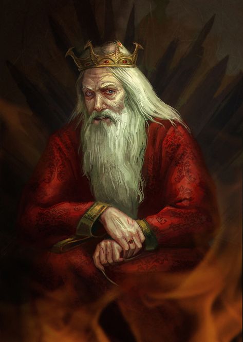 The Mad King by Anastasia Prokofeva The Mad King, Game Of Thrones Books, Game Of Thrones Artwork, Fire Fans, Targaryen Art, Song Of Ice And Fire, Asoiaf Art, Dragon Dance, Gra O Tron