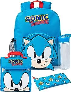 Sonic The Hedgehog Backpack Set Kids 4 Piece | Blue Tails Animated Character School Bag Lunch Box Pencil Case Water Bottle Sonic The Hedgehog 4, Boys Backpack, Backpack Set, Spiky Hair, Blue Hedgehog, Boys Backpacks, School Bags For Kids, Back To School Gifts, The Hedgehog