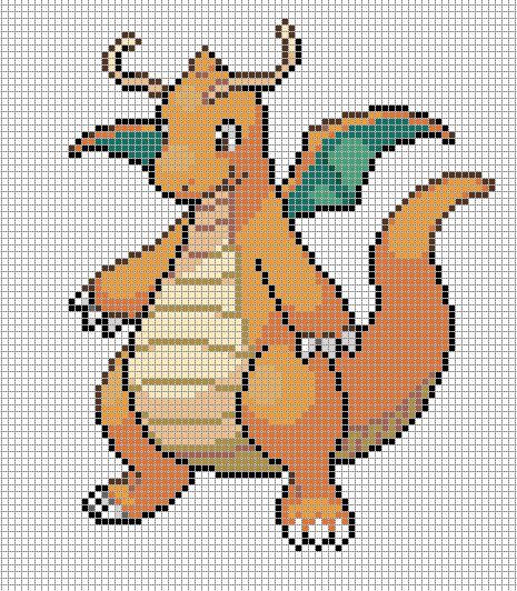 149.dragonite by https://www.deviantart.com/electryonemoongoddes on @DeviantArt Minecraft Grid, Grille Pixel Art, Pixel Art Minecraft, Pokemon Cross Stitch Patterns, Pokemon Pixel, Pokemon Cross Stitch, Modele Pixel Art, Pokemon Bead, Pixel Art Pokemon