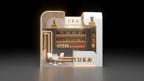 UKA FOOD INDUSTRIES BOOTH Food Exhibition Booth Design, Food Booth Design, Food Exhibition, Booth Design Exhibition, Booth Table, Event Booth Design, Visual Merchandiser, Event Booth, Exhibition Stands