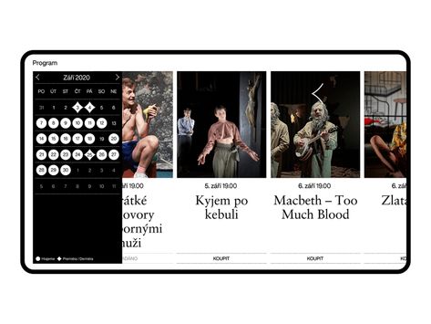 Divadlo Na Zabradli – website for theatre on Behance Theatre Website Design, Theater Website, Ui Website, Design Layouts, Theatre Arts, Graphic Design Layouts, Interaction Design, Design Ui, Site Internet