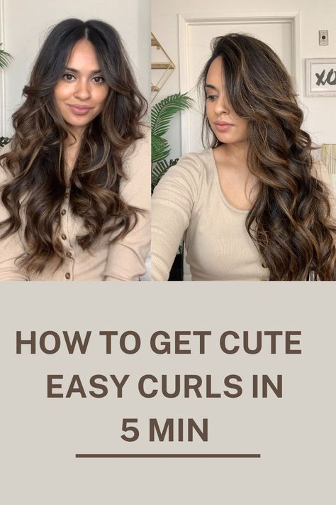 Big Bouncy Curls Long Hair Tutorial, Large Loose Curls, How To Curl Really Long Hair, Quick Curls For Medium Hair, Quick Curls For Long Hair, How To Get Bouncy Curls, How To Get Big Curls For Long Hair, Barrel Curls Long Hair, Long Hair Curls Styles