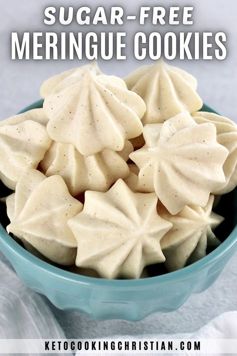 Sugar Free Meringue, Keto Meringue, Gluten Free Party Food, Sugar Free Baking, Keto Candy, Keto Sweets, Carb Snacks, Low Carb Baking, Meringue Cookies