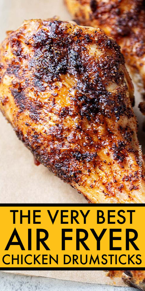 If you're looking for a ridiculously delicious Air Fryer Drumsticks recipe, you can stop right here! This flavorful air fryer chicken recipe is crispy on the outside, juicy on the inside, and perfectly seasoned. Airfry Drumstick Recipes, Air Fryer Drum Sticks Recipes, Drumettes In Air Fryer, Air Fryer Chicken Drum Sticks, Bbq Chicken Legs In Air Fryer, Chicken Drumsticks Recipes Airfryer, Chicken Drummettes Recipes Air Fryer, Drumsticks In Airfryer, Air Fry Chicken Drumsticks