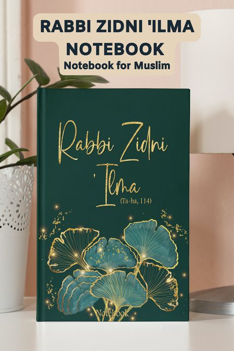 Rabbi Zidni 'Ilma Notebook: Watercolor Ginkgo Leaves Lined Blank Diary Floor Bed Decor Ideas, Islamic Notebook, Daily Planner Covers, Diary Cover Design, Diary Design, Diary Covers, Notebook Cover Design, Ginkgo Leaves, Mecca Wallpaper