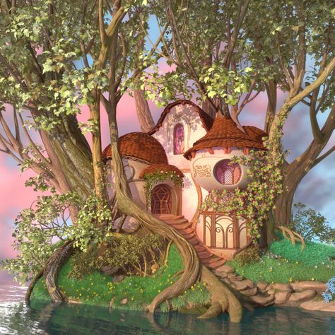 Enchanted Movie, Giselle Enchanted, Disney Enchanted, Cartoon House, Tower Of Terror, Fairy Aesthetic, Substance Painter, House Illustration, Disney Live Action