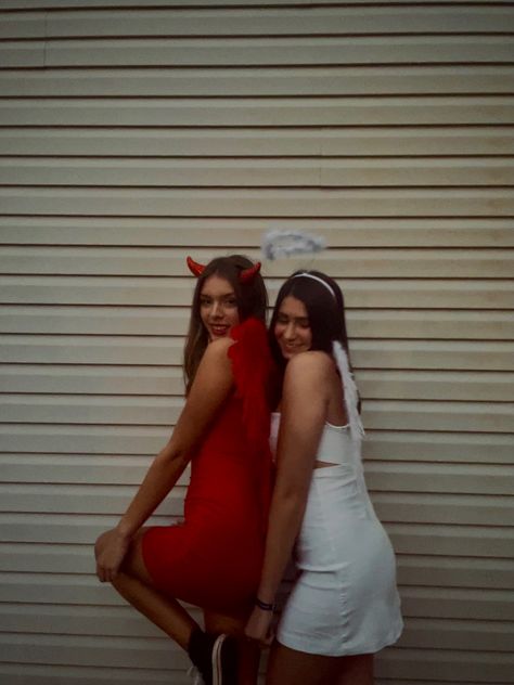 Angel And Demon Costume, Devil Couple Costume, Devils Couple Costume, Angel And Devil Costume, Demon Costume, Devil Halloween, Couple Costume, Devil Costume, Halloween Party Outfits