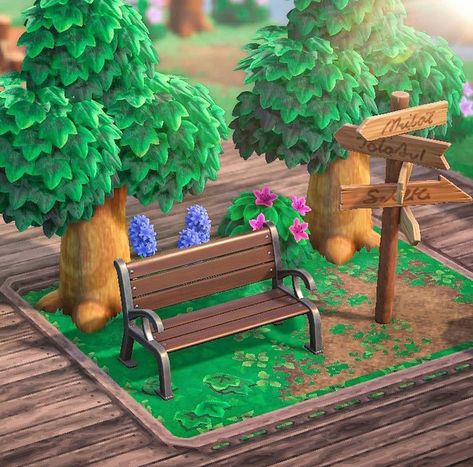 Seating Area Animal Crossing, Animal Crossing Spring Design, Animal Crossing Seating Area, Sitting Area Animal Crossing, Acnh Sitting Area, Animal Crossing Designs, Rest Area, Acnh Ideas, Acnh Inspo