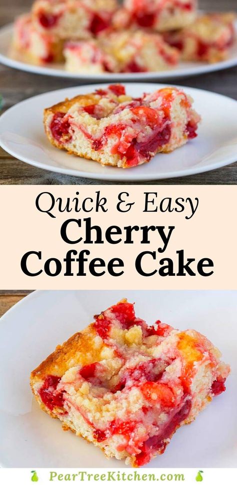 Recipes Breakfast Easy, Cherry Coffee Cake, Filling Breakfast Recipes, Cherry Pie Filling Recipes, Easy Breakfast Treats, Quick Easy Breakfast, Breakfast Coffee Cake, Coffee Cake Recipes Easy, Pie Filling Recipes