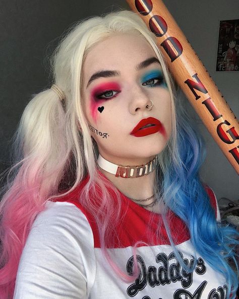 Harley Quinn Makeup, Halloween Coustumes, Face Art Makeup, Princess Theme Party, Beauty Makeup Tutorial, Art Makeup, Halloween Make Up, Glam Looks, Halloween Make