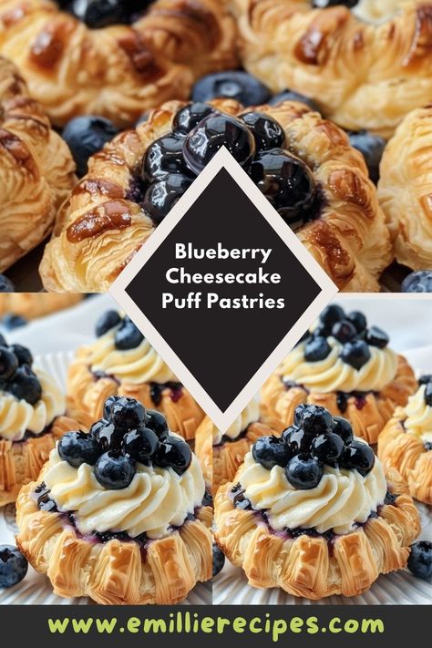 Puff Pastries, Blueberry Cheesecake, Cheesecake, Dessert, Quick Saves