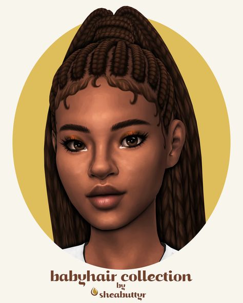 babyhair collection | sheabuttyr on Patreon Sims 4 Cc Maxis Match Hair Braid, Sims 4 Black Hair Braids, Sims 4 Babyhair Edges Cc, Sims 4 Cc Braids Hairstyles, Sims 4 Cc Hair Braids Maxis Match, The Sims 4 Braids Cc, Sims Cc Hair Braids, Sims4 Cc Braids, Sims 4 Hair Braids Cc