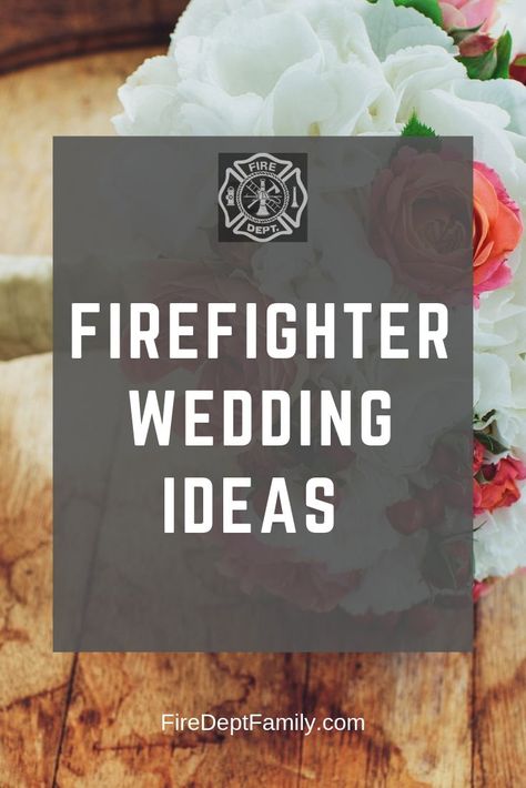 Firefighter Wedding Band, Fire Department Wedding Ideas, Firehouse Wedding Reception Ideas, Firefighter Wedding Theme, First Responder Wedding, Fire Theme Wedding, Fireman Wedding Ideas, Firefighter Wedding Decorations, Firefighter Centerpiece Ideas