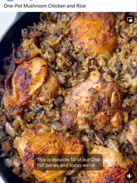 Mushroom Chicken, One Pot, Stuffed Mushrooms, Rice, Chicken, 10 Things