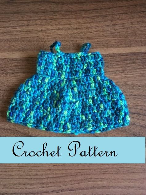 Easy Crochet Doll Dress Free Pattern, 12 Inch Baby Doll Clothes Patterns Free Crochet, Crochet Doll Dress Free Pattern Simple, Crochet Doll Clothes Free Pattern 12 Inch, Crochet Doll Dress Free Pattern, Crochet For Easter, Simple Doll, Worry Pet, Doll Dress Pattern