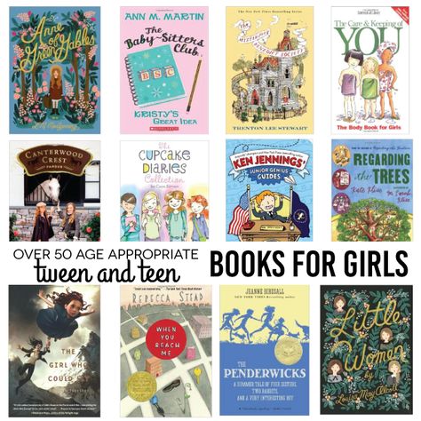 Over 50 Age Appropriate Tween and Teen Books for Girls.  Fun holiday gift ideas! www.thirtyhandmadedays.com Books For Girls, Teen Books, Middle Grade Books, The Body Book, Popular Books, Famous Books, Books For Teens, Kids Reading, Kids' Book