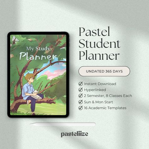 Pastel Digital Student Planner Fully Hyperlinked Pdf plannerlayouts #weekdayplanner #weeklymealplannerprintable📈 Planner Setup Ideas, Study Sessions Planner, Digital Student Planner, Hyperlinked Digital Planner, Essay Planner, Assignment Planner, Weekly Budget Planner, Daily Planner Hourly, Planner Brands