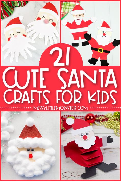 Santa Claus Crafts For Kids, Santa Crafts For Kids, Santa Kids Crafts, Santa Claus Crafts, Santa Craft, Moana Bebe, Paper Plate Crafts For Kids, Christmas Crafts For Toddlers, Christmas Bulletin