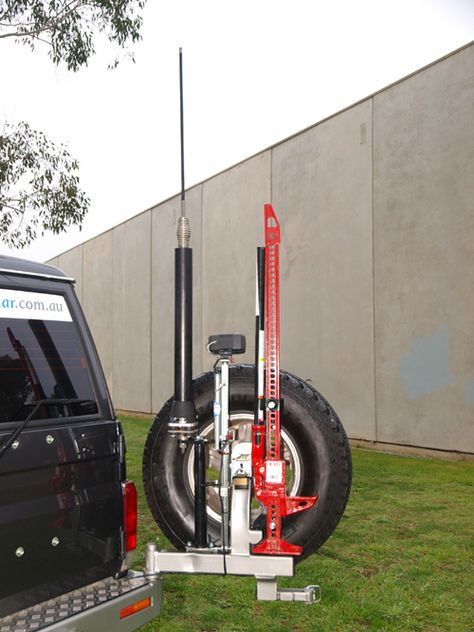 Swingaway spare wheel carrier - Discovery Forum - LR4x4 - The Land Rover Forum Jimny Overland, Camping Gear Trailer, Diy Jeep, Toyota Cruiser, Jeep Wj, 4x4 Parts, Custom Truck Beds, Off Road Camper Trailer, Toyota Previa