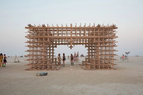 Eleven installations from this year's "Animalia" Burning Man festival Community Architecture, Helix Shape, The Burning Man, Burning Man Art, Lattice Structure, Carbon Sink, Black Rock Desert, Bamboo Poles, Black Rock City