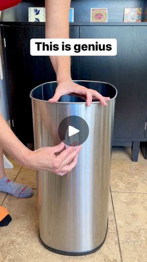 Use hooks to keep the bag down #kitchen #cleaning #stainlesssteel #tipsandtricks | Liz & Jeff | Liz & Jeff · Original audio Cleaning Cart Ideas, Cleaning Cart, Your Trash, Packing Ideas, Upcycle Decor, Cute Car Accessories, Making Life Easier, Travel Brochure, Trash Bag