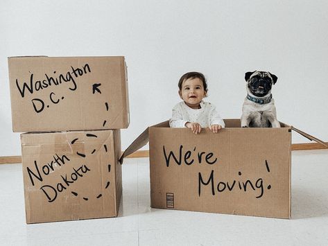 #moving #pcs #military #announcement We're Moving Announcement, Moving Announcement Photo, Moving Across Country, Diy Newborn Photography, Military Wife Life, Army Wife Life, Military Move, Robinson Family, Moving Photos