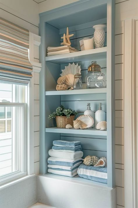 55 Summer Decor Ideas To Refresh Your Home This Season Summer Decor Ideas, Beach House Bathroom, Beach House Interior Design, Beachy Room, Casa Country, Beach Bathroom Decor, Beach Room, Beach House Interior, Bathroom Inspiration Decor