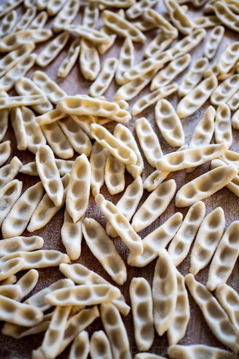 Capunti with Broccoli and Black Beans - Pasta et Al Cool Pasta Shapes, Capunti Pasta, Sugar Showpiece, Broccoli Puree, Black Bean Pasta, Histamine Diet, Shaped Pasta, Pasta Art, Italian Menu