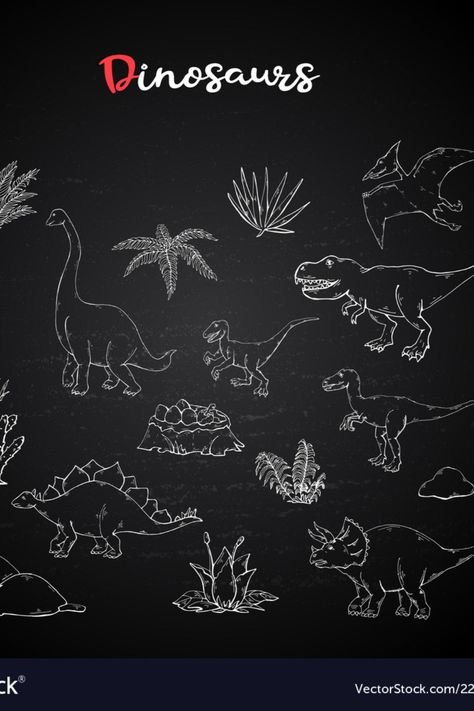 Chalk Art Dinosaur, Dino Chalk Art, Dinosaur Chalk Art, Chalk Photography, Dino Pattern, Chalk Design, Chalk Wall, Dinosaur Drawing, Pattern Black And White