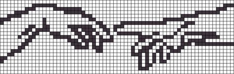 Alpha Patterns Black And White, Black And White Pixel Art Grid, Black And White Alpha Pattern, Black And White Pixel Art, Adam Creation, Michelangelo Hands, Spiderman Pixel Art, Art Spatial, Easy Perler Beads Ideas