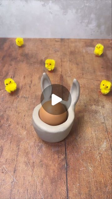 Crockd on Instagram: "How to make an Easter Egg Holder 🐣 currently adding bunny ears to all my clay diy… 🐰 

another easy easter craft from our pottery chickie @chelseamorganart 🐤 

#clay #pottery #athomepottery #claydiy #claycrafts #clayinspo #easterdiy #eastercraft #diyinspo #clayinspo #crockd" Easter Egg Holder, Easy Easter Crafts, Easter Craft, Egg Holder, Easy Easter, Bunny Ears, Bunny Ear, Diy Clay, Clay Pottery