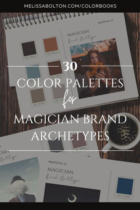 Wondering how to choose a color palette based on your unique brand archetype? Here are 30 intentionally chosen, on-trend color palettes selected specifically for your magician brand persona. Brand Positioning Strategy, Brand Persona, Free Business Logo, Brand Palette, Business Fonts, Brand Archetypes, Coffee Shop Logo, Wedding Branding, Logo Design Art