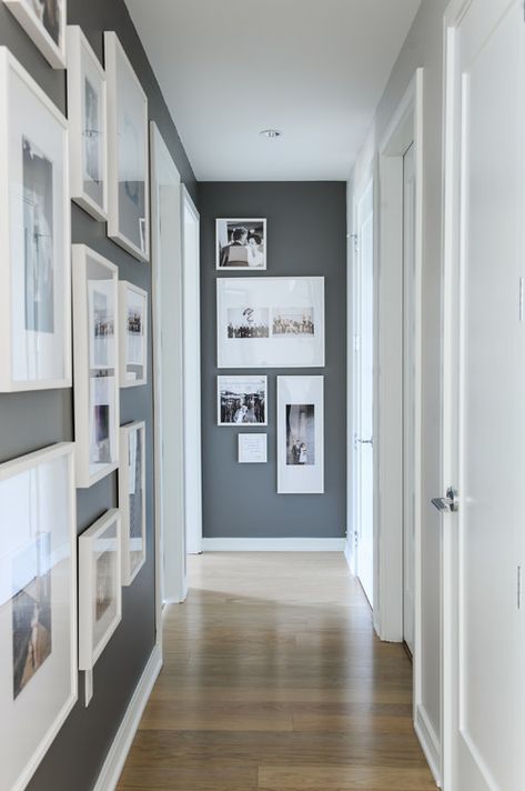 My Favorite Benjamin Moore Paint Colors Long Narrow Hallway, Hallway Paint Colors, Hallway Paint, Hallway Colours, Narrow Hallway Decorating, Upstairs Hallway, Hallway Designs, Hallway Design, Long Hallway