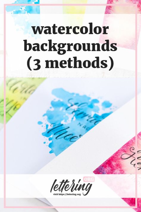 How to create watercolor backgrounds (3 simple methods) Watercolor Crayons, Watercolor Hand Lettering, Watercolor Painting For Beginners, Fancy Writing, Learn Hand Lettering, Watercolor Brush Pen, Watercolor Splatter, Watercolor Backgrounds, Watercolor Calligraphy