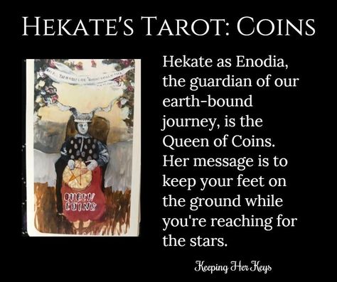 Hekate Tarot Card, Mother Hecate, Mother Hekate, Lady Hecate, Lady Hekate, Hecate Altar, New Moon Tarot, Divination Magic, Queen Of Pentacles