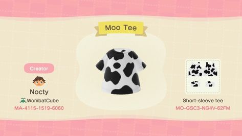 Animal Crossing Shirts Codes, Animal Crossing T Shirt Design, Acnh Tshirt Designs, Acnh Graphic Tee Code, Animal Crossing New Leaf Shirt Qr Codes, Animal Crossing Game, Animal Crossing Qr, Animal Crossing, Short Sleeve Tee