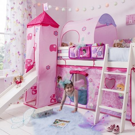 Cabin Bed With Slide, Childrens Cabin Beds, Box Room Beds, Mid Sleeper Cabin Bed, Fairy Tent, Bunk Bed Accessories, Cabin Beds, Magical Bedroom, Bed Organiser