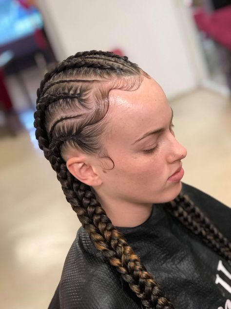 braids , baby hairs , white girl braids , Feedin braids , summer braids Braids With Curls Hairstyles White Women, Female Braids Hairstyles White, White Person Braids, Braids For Puerto Rican Hair, Vacation Braids For White Women, White Girl Braids Hairstyles, White People With Braids, Braid Extensions White Girl, Cornrows White Girl