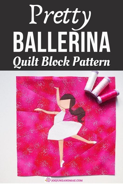 Start this fabric craft project! This is my dancer's pattern series and I couldn't be more in love with all those pretty quilt blocks. Go check out how different they all look. Grab this quilt block pattern now! Ballerina Quilt, Ballet Quilt, Modern Christmas Quilt, Arts And Crafts Decor, Quilt Pattern Easy, Easy Patchwork, Scrappy Patchwork, Quilt Easy, Star Patchwork