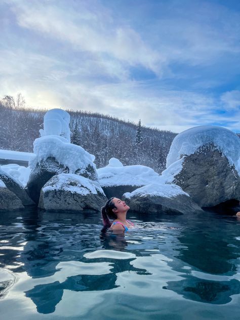 Between the heat and the cold🫧 #alaska #hotsprings #hotspots #travel #photography Alaska Winter, Hot Spring, Travel Board, Hot Springs, Us Travel, Beautiful World, The Heat, Alaska, Springs