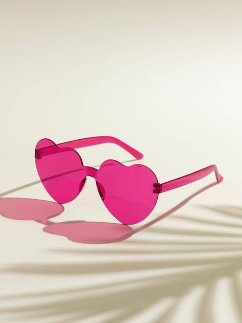 Y2K Rimless Heart Shaped Lens Fashion Glasses pink GlassesI discovered amazing products on SHEIN.com, come check them out!