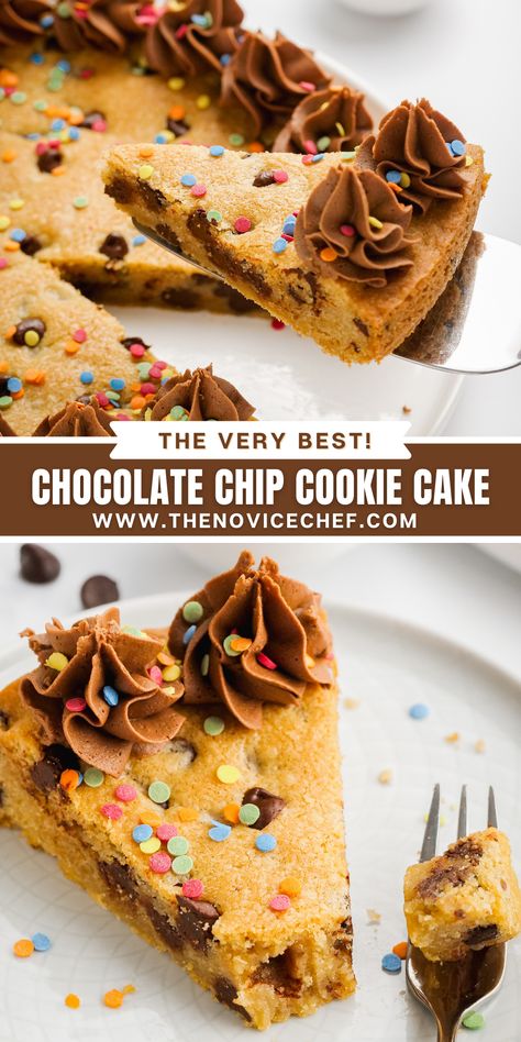 Easy Cookie Cake, Cookie Cake Recipe Easy, Homemade Cookie Cakes, Chocolate Chip Cookie Cake Recipe, Dash Recipes, Easy Birthday Cake, Birthday Cake Alternatives, Homemade Chocolate Frosting, Chocolate Cake Cookies