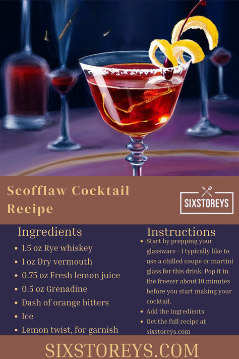 Scofflaw Cocktail Recipe Scofflaw Cocktail Recipe, Scofflaw Cocktail, Alcohol Mixers, Spiced Fruit, Fruit Chocolate, Cocktail Bitters, Best Shakes, Chocolate Fruit, Drinks Alcohol